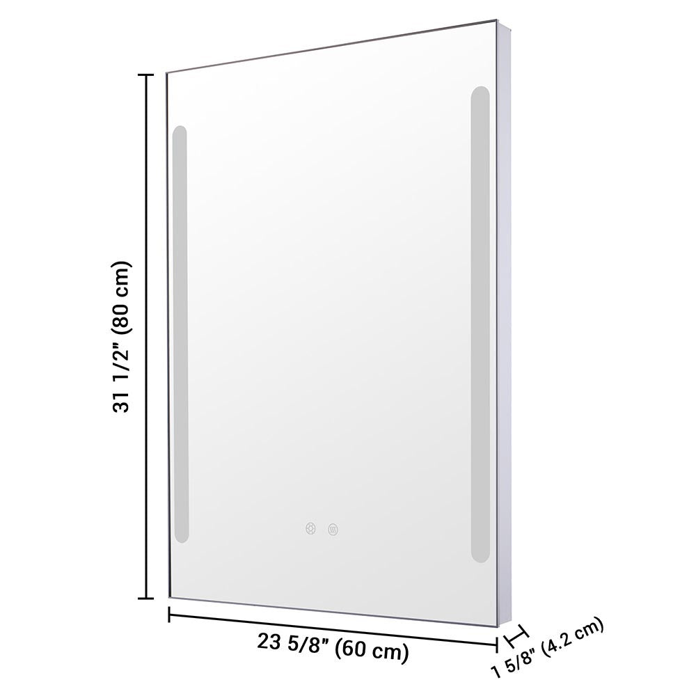 Yescom Bathroom Mirror with Light Frameless Anti-Fog Touch 32x24