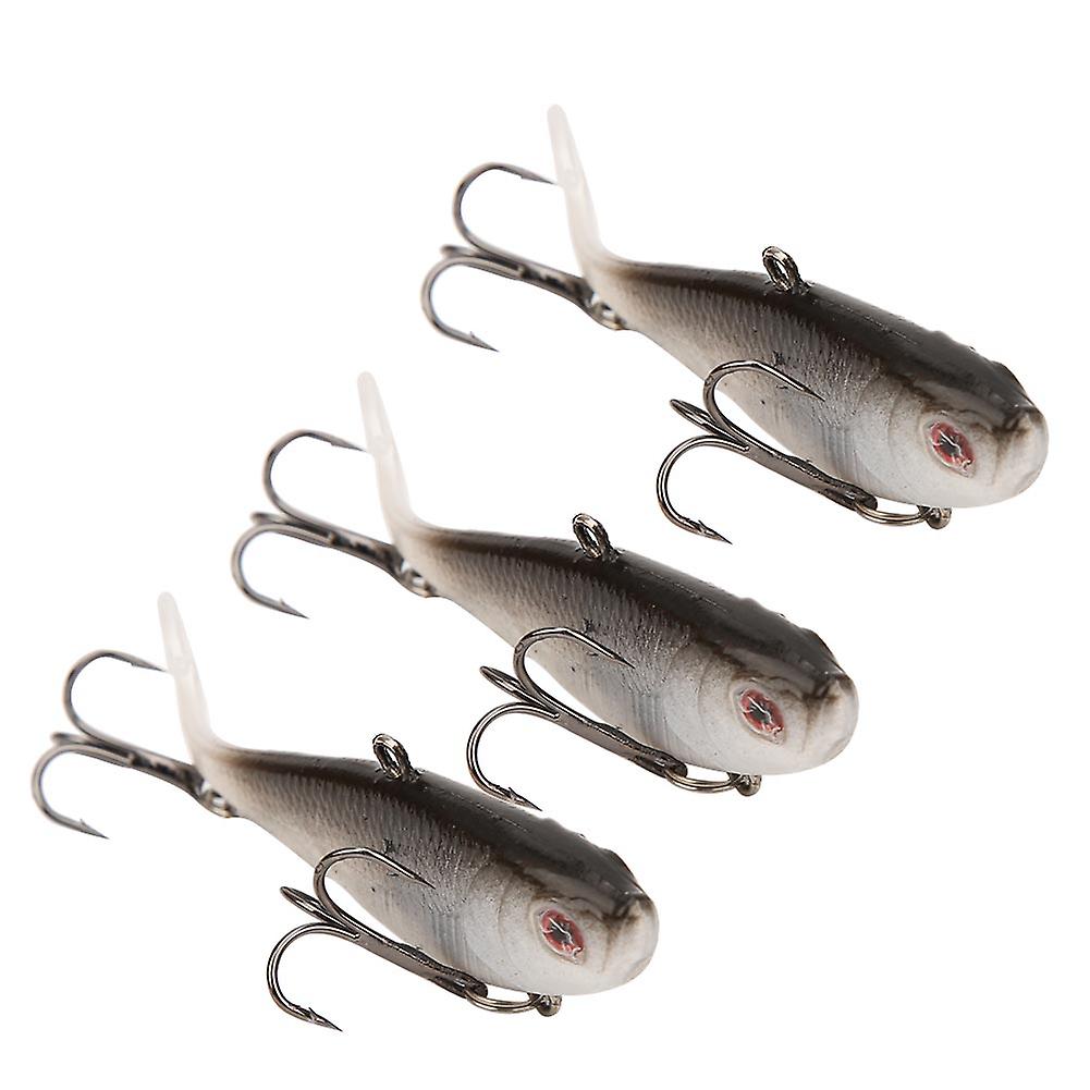 3pcs Double Tail Soft Bait Artificial Simulation Lifelike Ice Fishing Lure Tackle5#