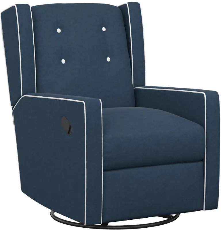 Mariella Blue Nursery Swivel Recliner Chair