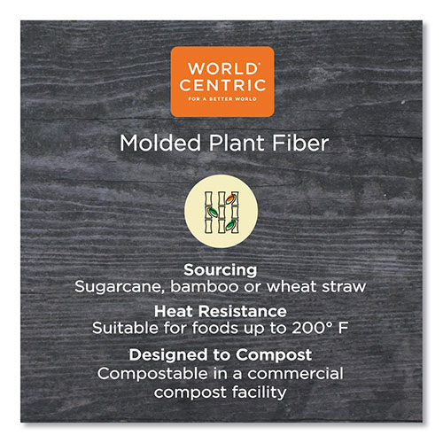 World Centric Fiber Trays | PLA Lined， PFAS Free， 18 x 14 x 1， Natural， 100