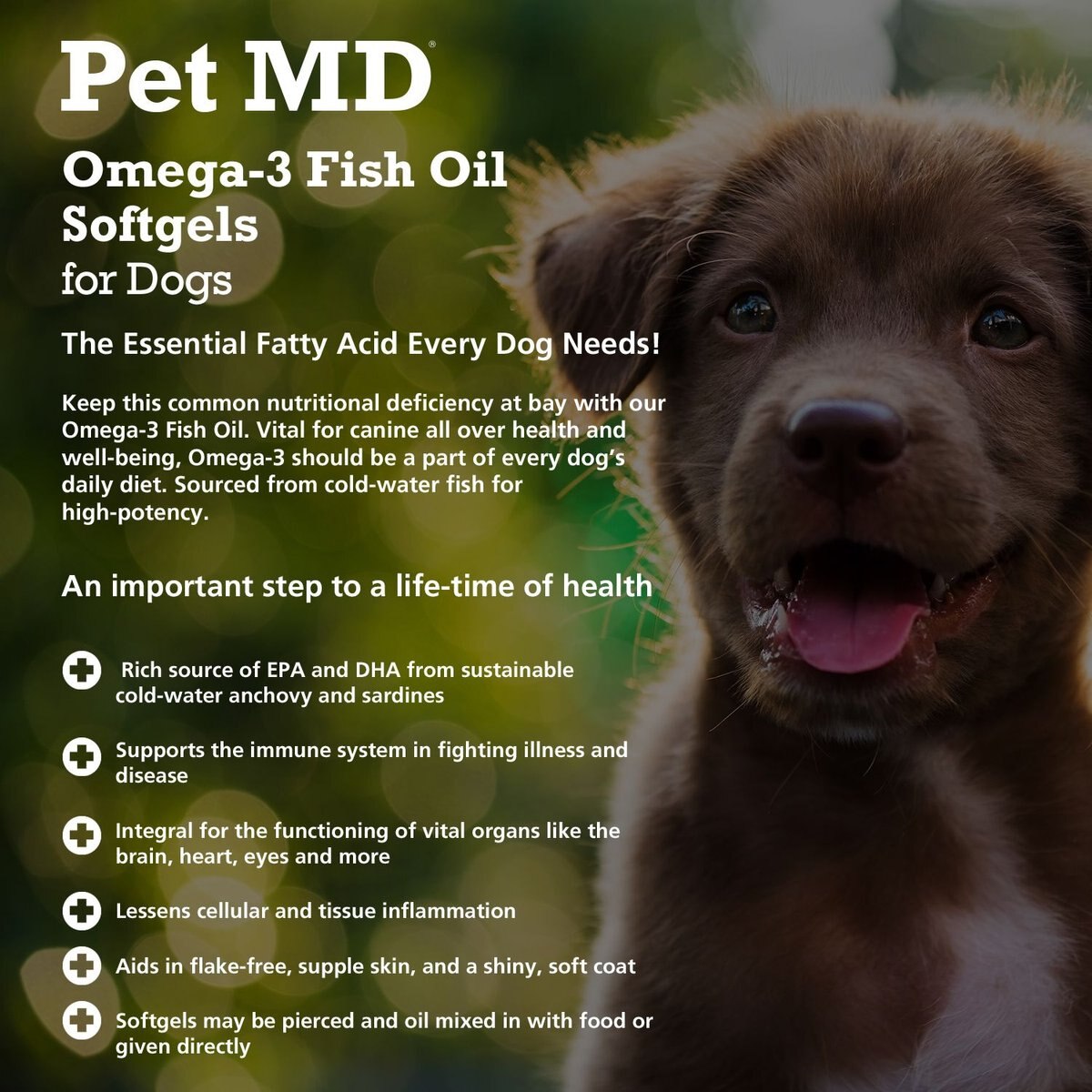 Pet MD Omega-3 Fish Oil Softgel Dog Supplement