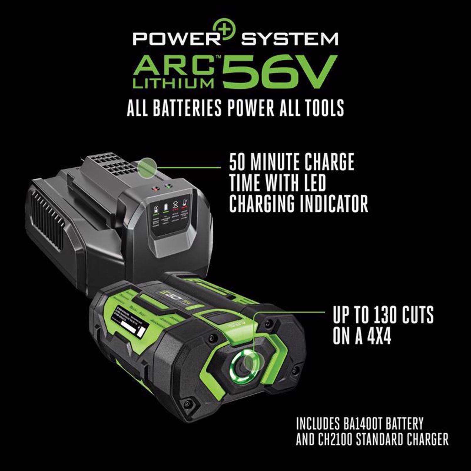 EGO Power+ CS1611 16 in. 40 cc 56 V Battery Chainsaw Kit (Battery and Charger)