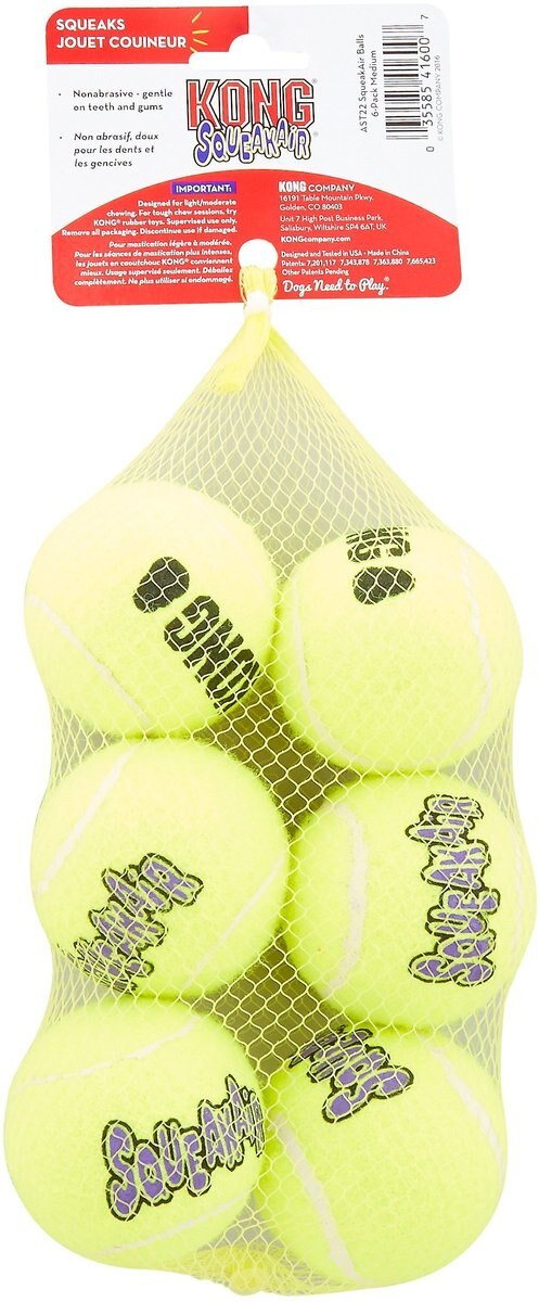 KONG SqueakAir Balls Packs Dog Toy， Medium， 6 count