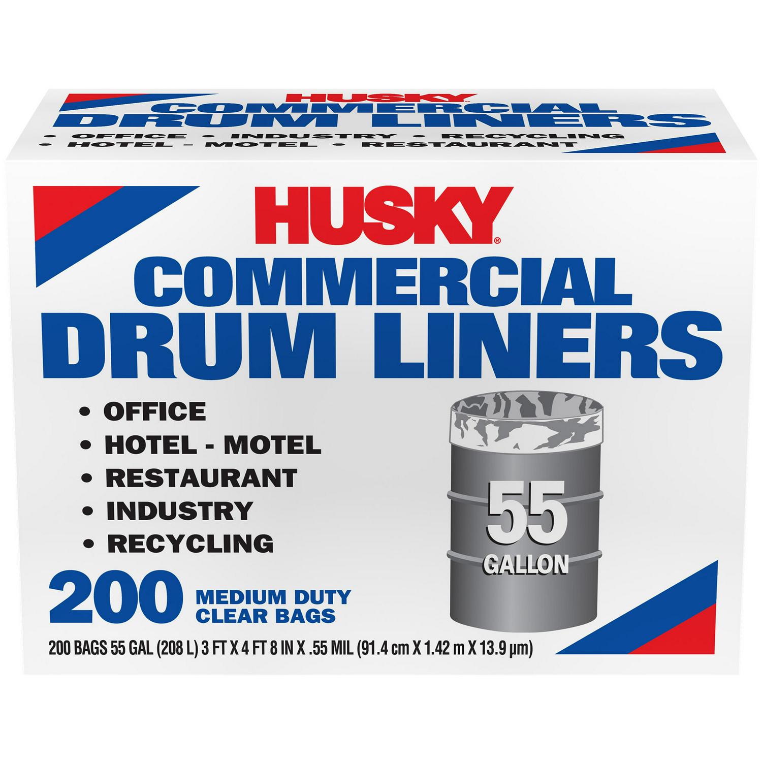 Husky 55 Gallon Twist Tie 200 Pieces Clear Commercial Can Liner  Crowdfused