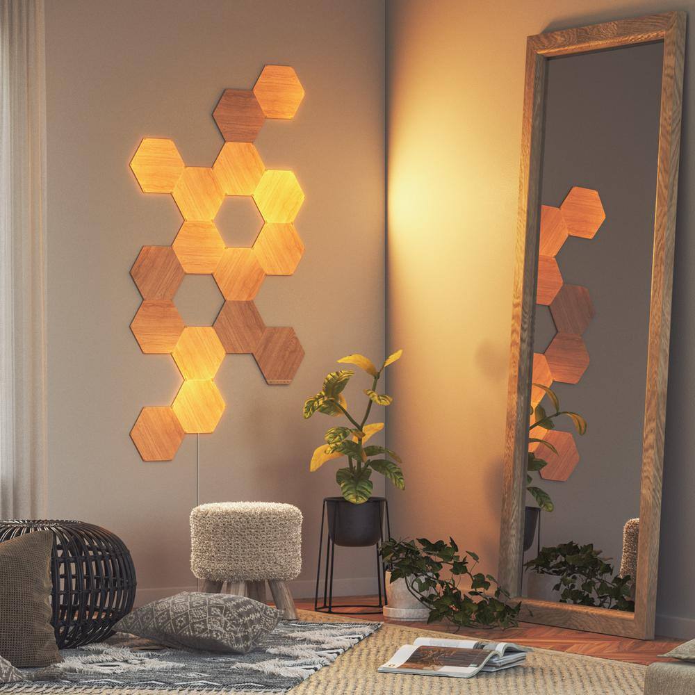 Nanoleaf Elements Wood Look Expansion Smart LED Panels (Pack of 3) NL52-E-0001HB-3PK