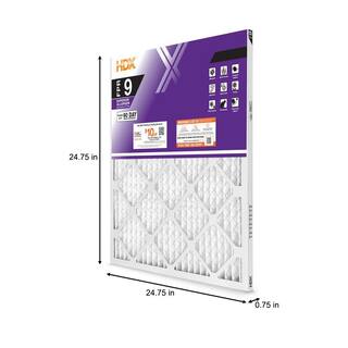 HDX 25 in. x 25 in. x 1 in. Superior Pleated Air Filter FPR 9 HDX1P9-012525