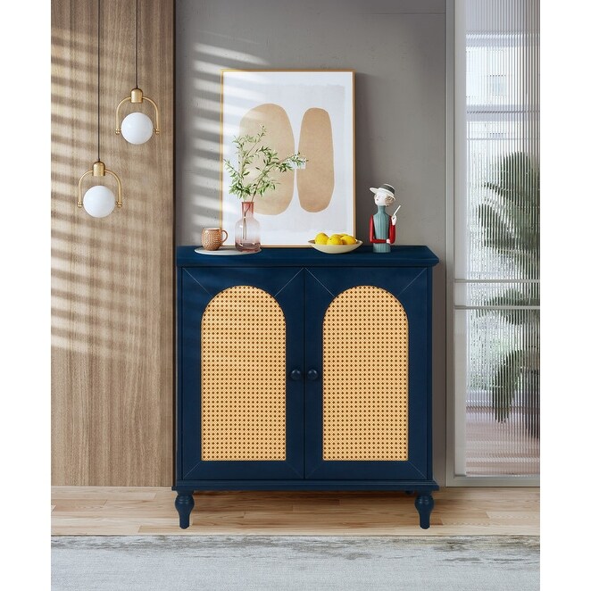 Rattan Storage Cabinet with Doors and Shelves  Rattan Sideboard and Buffet with Storage and Adjustable Shelves