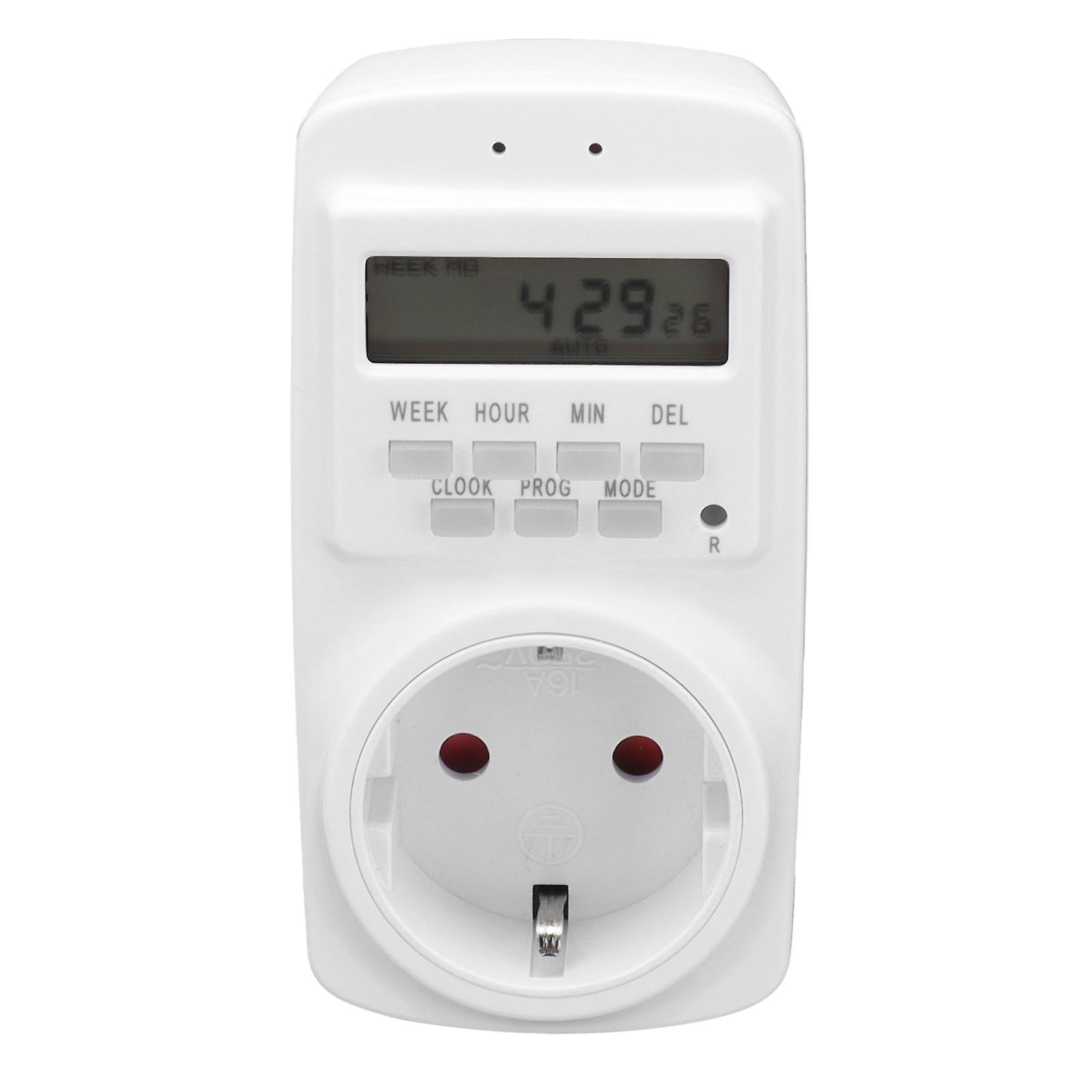 16a Wall Outlet Timer Digital Programmable Light Fan Appliance Cycle Timer Outlet Plug Automatic Power Off Eu 90250v