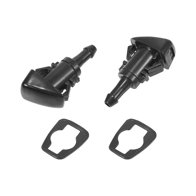 Unique Bargains Front Windshield Wiper Nozzles For Mitsubishi Eclipse Galant With Gaskets Black Pack Of 2