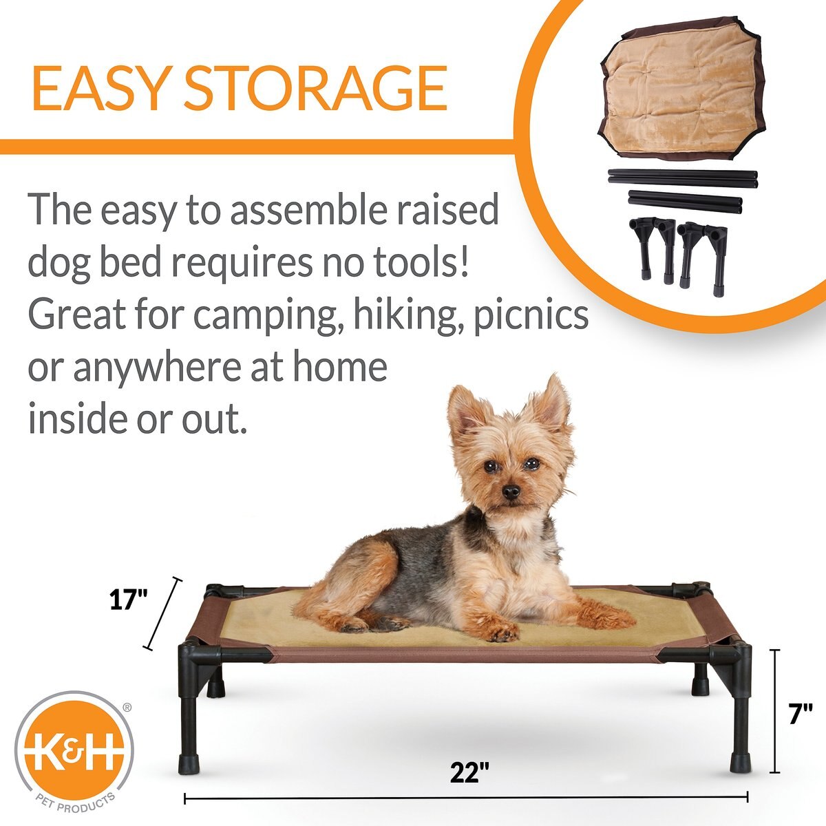 KandH Pet Products Comfy Pet Cot Elevated Pet Bed