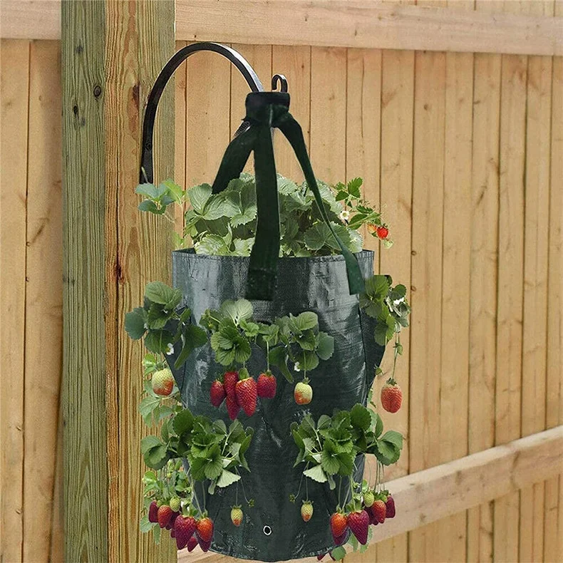 3 Colors PE Multi function Hanging Tomato Grow Bag Upside down Planter Breathable Strawberry Vegetable Flower Plant Grow Bag