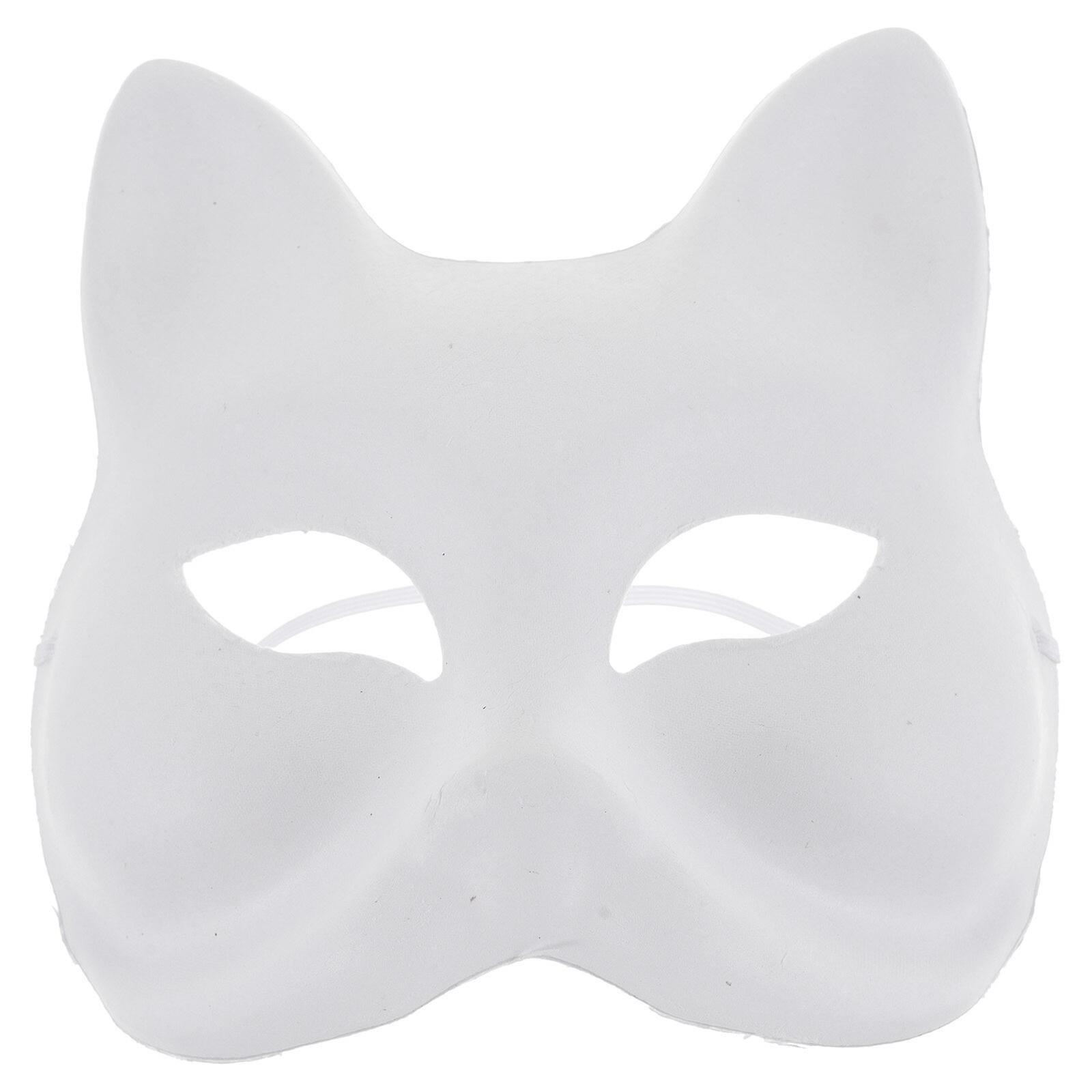 6pcs Unfinished Animal Mask Funny White Paper Blank Hand Painted Mask Costume Accessory