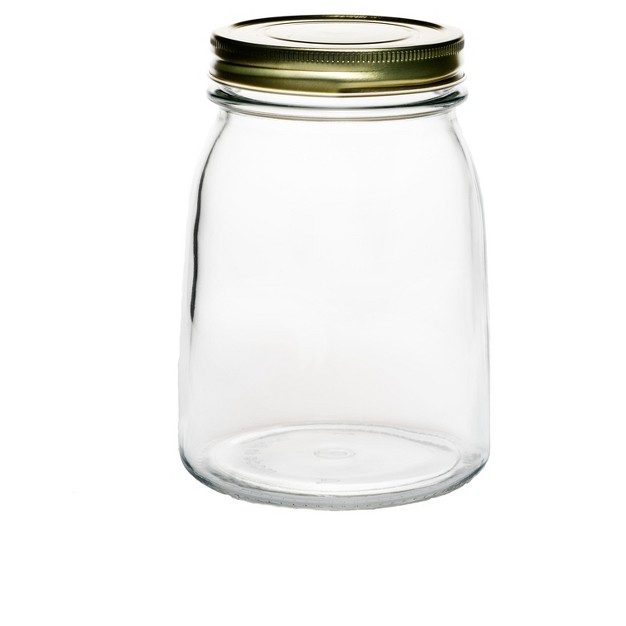 Amici Home Cantania Canning Jar Airtight Italian Made Food Storage Jar Clear With Golden Lid 3 piece