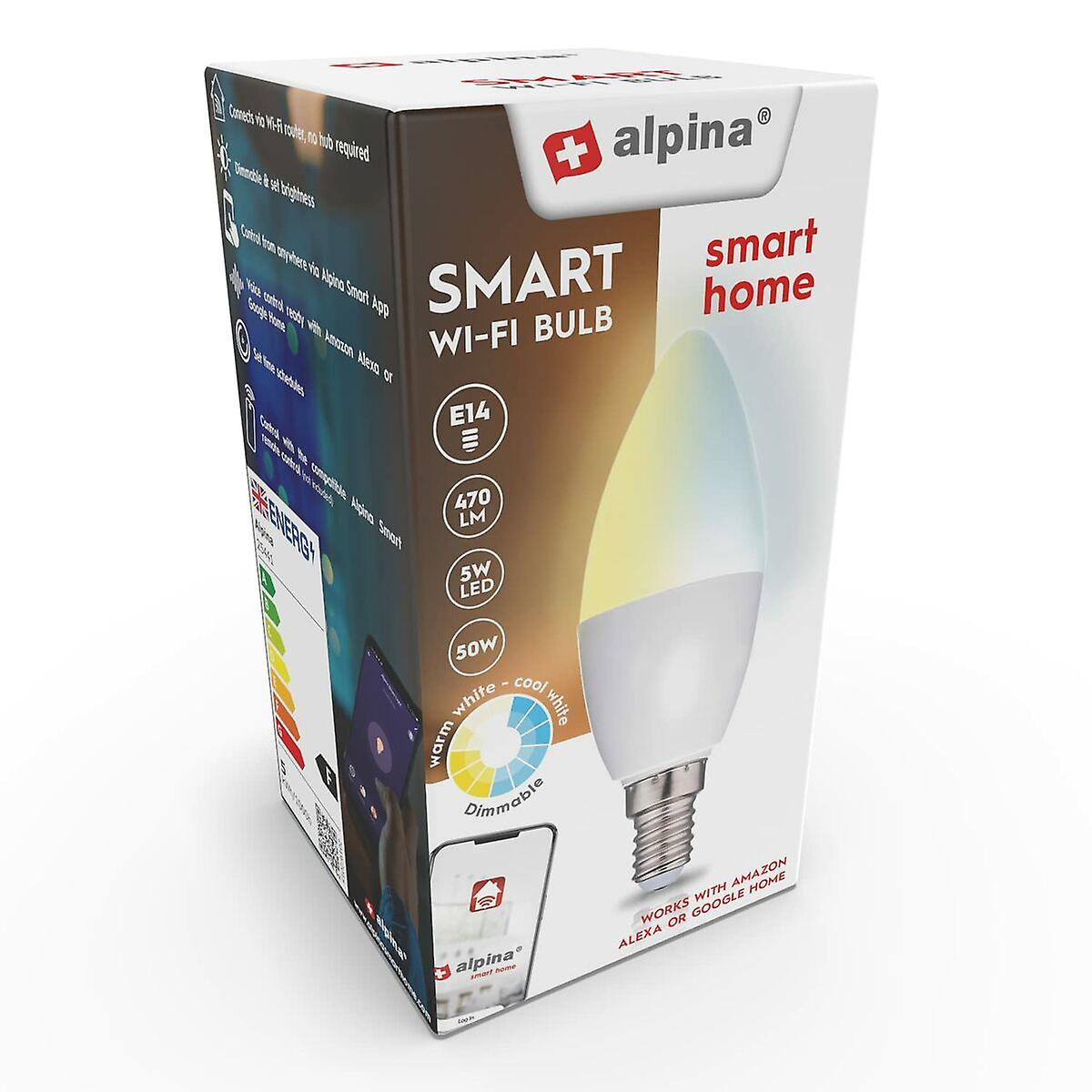 Smart Light bulb Alpina RGB 4，9 W 2700-6500 K E14 470 lm Wi-Fi