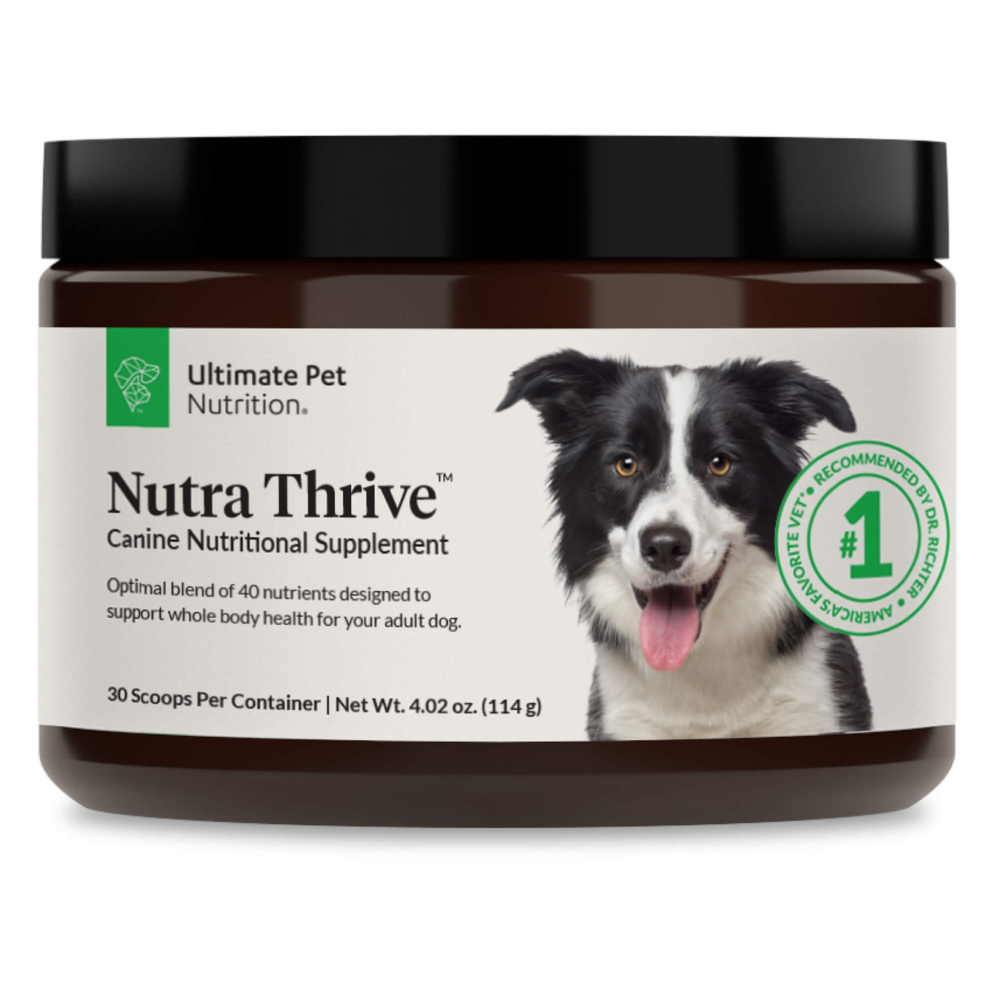 Ultimate Pet Nutrition Nutra Thrive Supplement for Dogs， 4.02 oz.