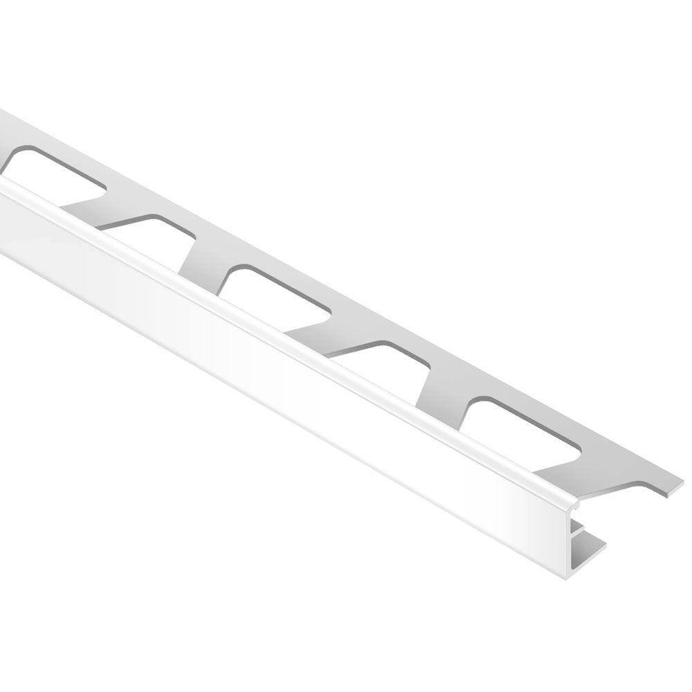 Schluter Systems Jolly-P Bright White 516 in. x 8 ft. 2-12 in. PVC L-Angle Tile Edging Trim BW80