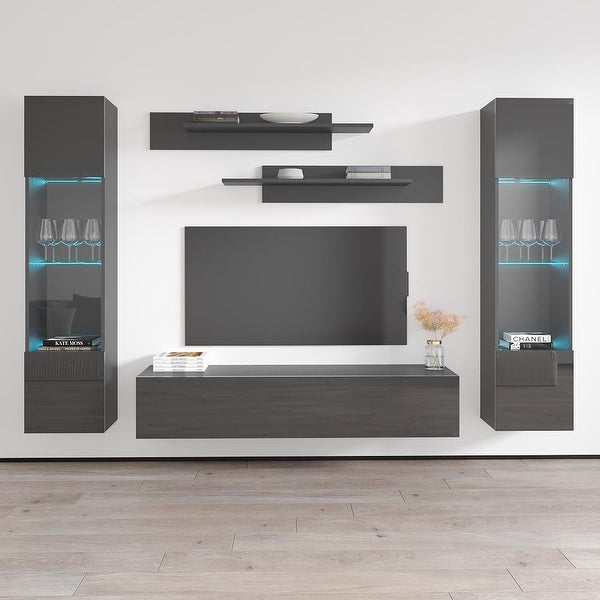 Strick and Bolton Hadi 5-piece Wall-mounted Entertainment Center Set