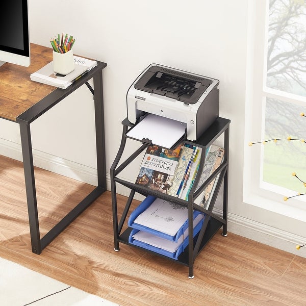 Modern 3-tier Open Storage Shelf Side Table Magazine Holder