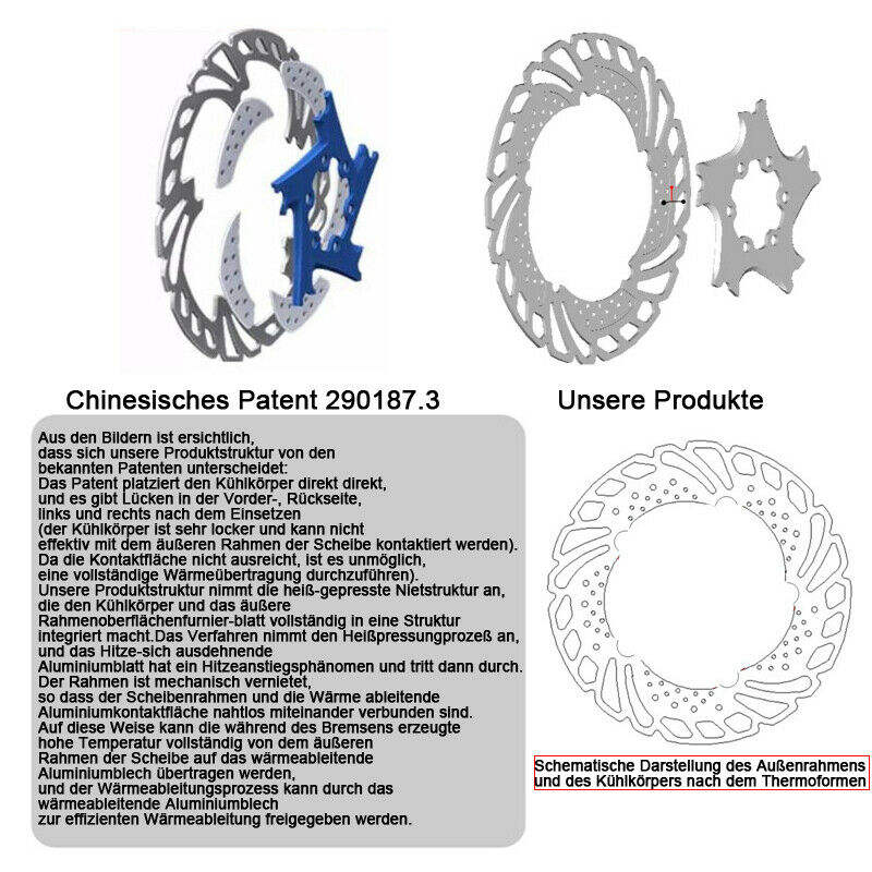 IIIPRO Mountain Bike Heat Dissipation Floating Disc 140mm 160mm 180mm 203mm Six Nail Disc Brake Pad