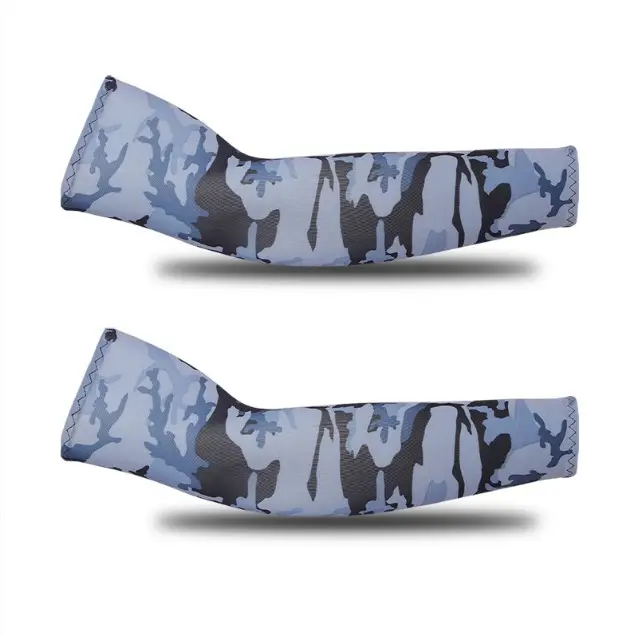 Wholesale Cheap Custom Logo Printed Men Camouflage Sun Protection Ice Silk Cooling Arm Sleeves In Cycling Wear Outdoor Sports