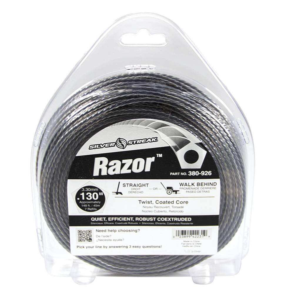 STENS New Razor Trimmer Line for Approximate Length 148 ft. Color Gray Diameter 0.130 in. 380-926