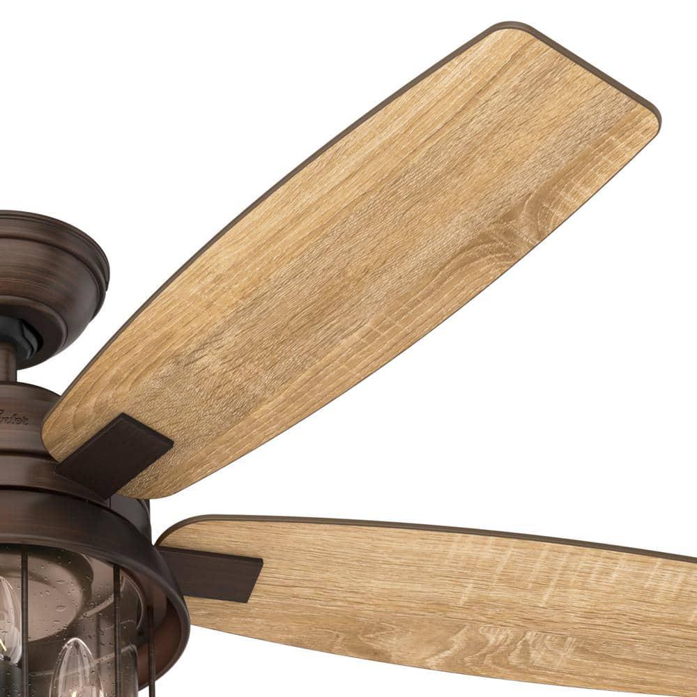 Hunter Coral Bay 52 in IndoorOutdoor Weathered Copper Ceiling Fan with Remote and Light Kit