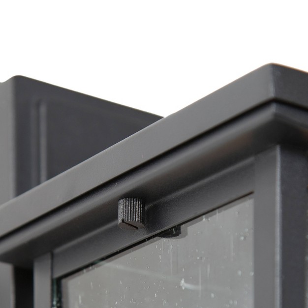 Metal seeded Glass Square Outdoor Wall Light Matte Black Lnc