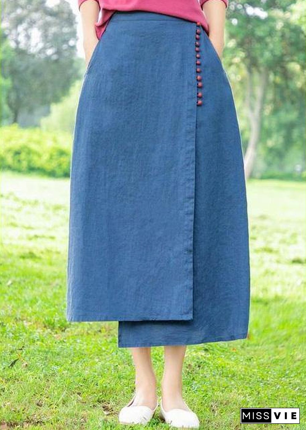 New Retro Blue irregular skirt