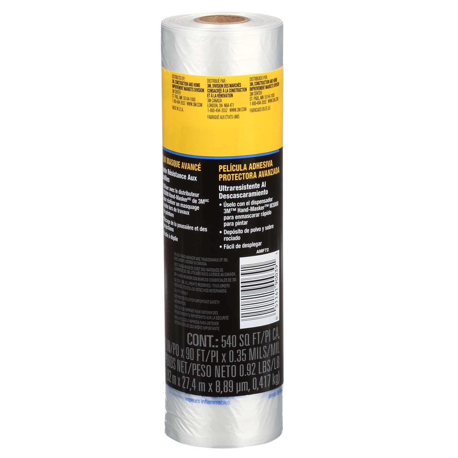 3M Hand-Masker 72 in. W X 90 ft. L Clear Plastic Advanced Masking Film