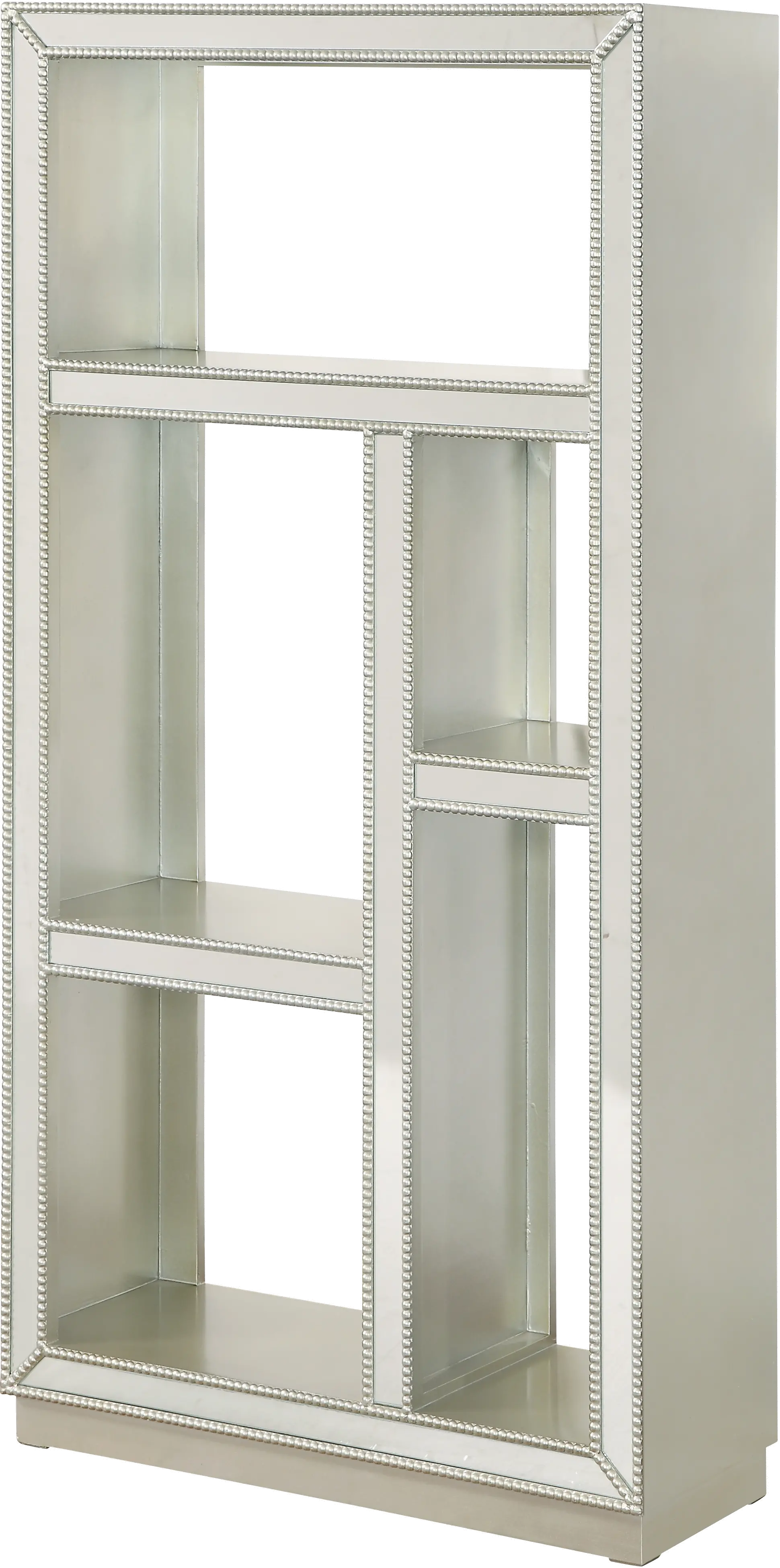 Metallic Etagere Display Case with Mirrored Fronts