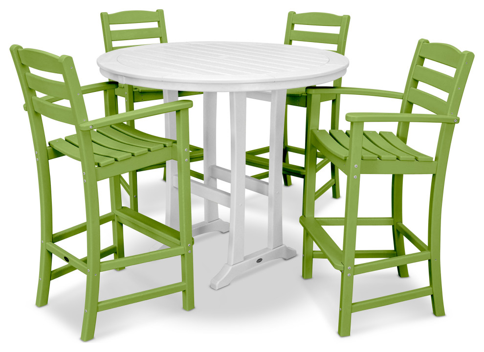 POLYWOOD 5 Piece La Casa Bar Dining Set   Contemporary   Outdoor Pub And Bistro Sets   by POLYWOOD  Houzz