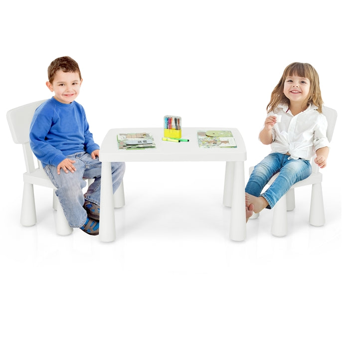 Costzon Kids Table and Chair Set, 3-Piece Set Toddler Furniture for Reading, Drawing