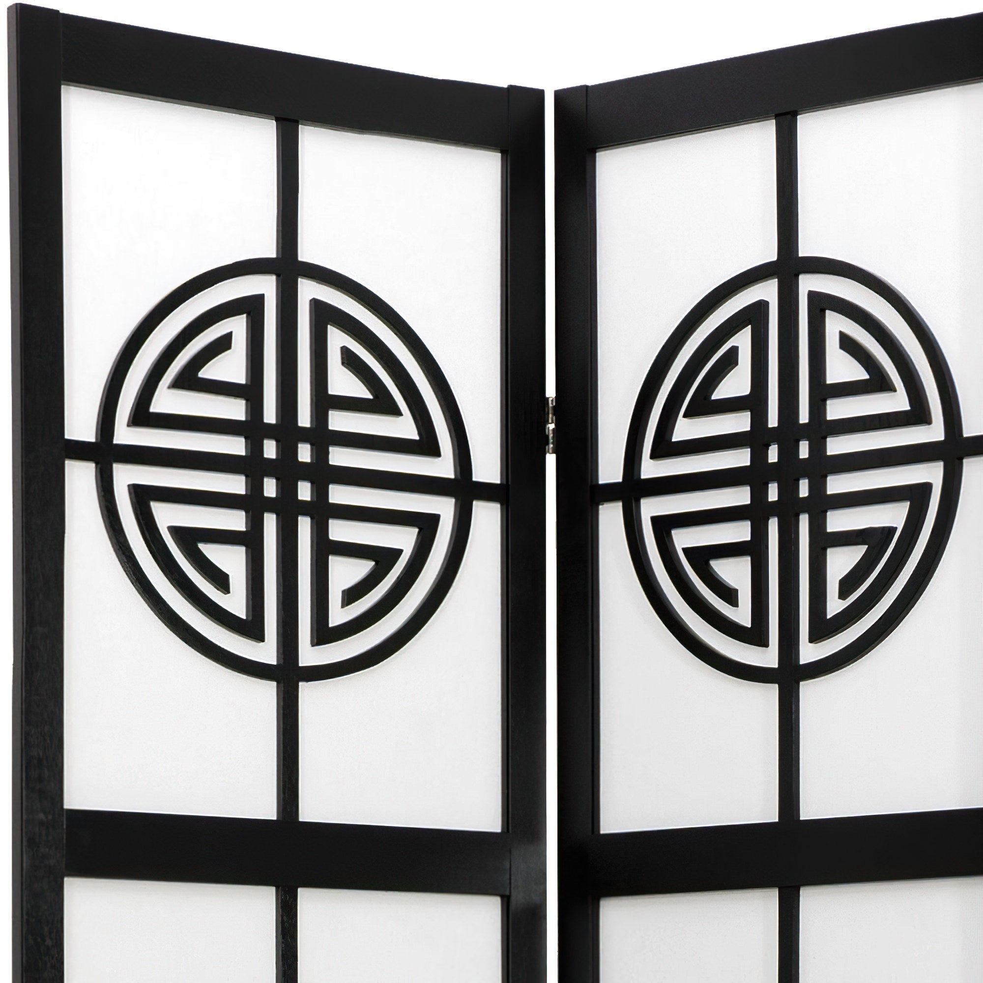 Oriental Furniture 6 ft. Tall Long Life Shoji Screen - 4 Panel - Black