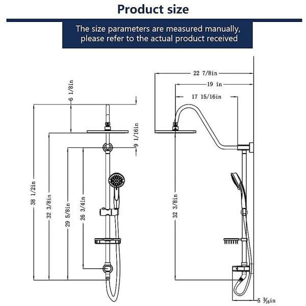 YASINU 5-Spray Patterns with 1.8 GPM 8 in. Wall Mount Dual Shower Heads in Oil Rubbed Bronze YNAE103ORB