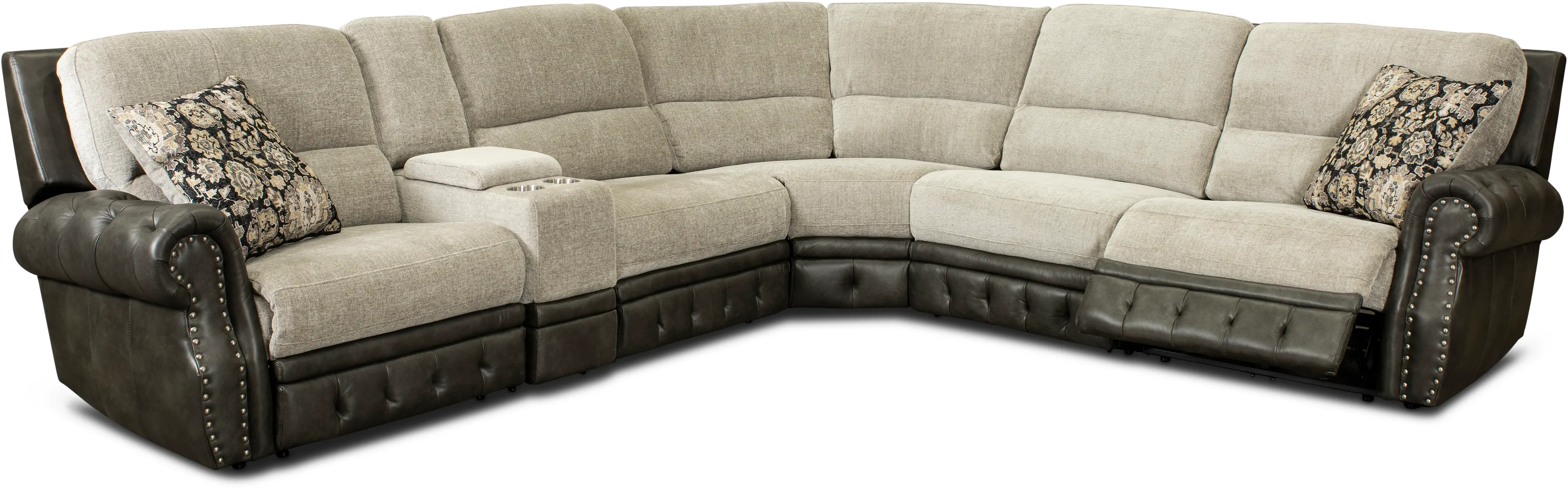 Spirit Gray 6 Piece Power Reclining Sectional