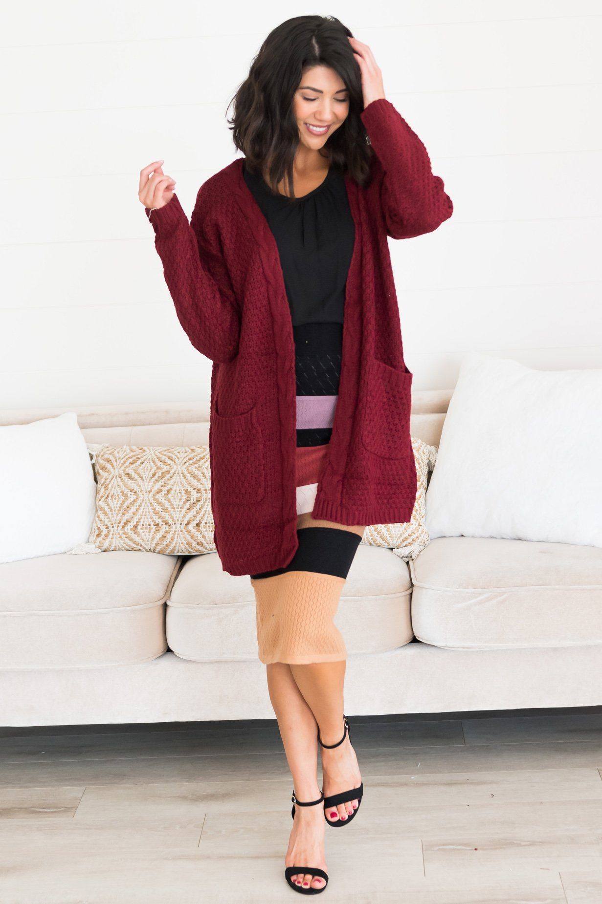 Warm & Cozy Modest Pocket Cardigan