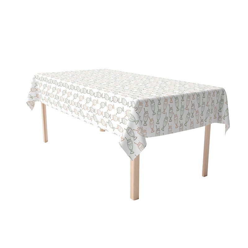 Rectangular Tablecloth， 100% Cotton， 52x104， Ice Cream Social