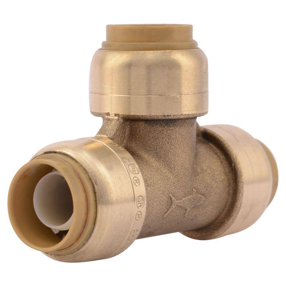 SharkBite 12 in. Push-to-Connect Brass Tee Fitting U362LFA