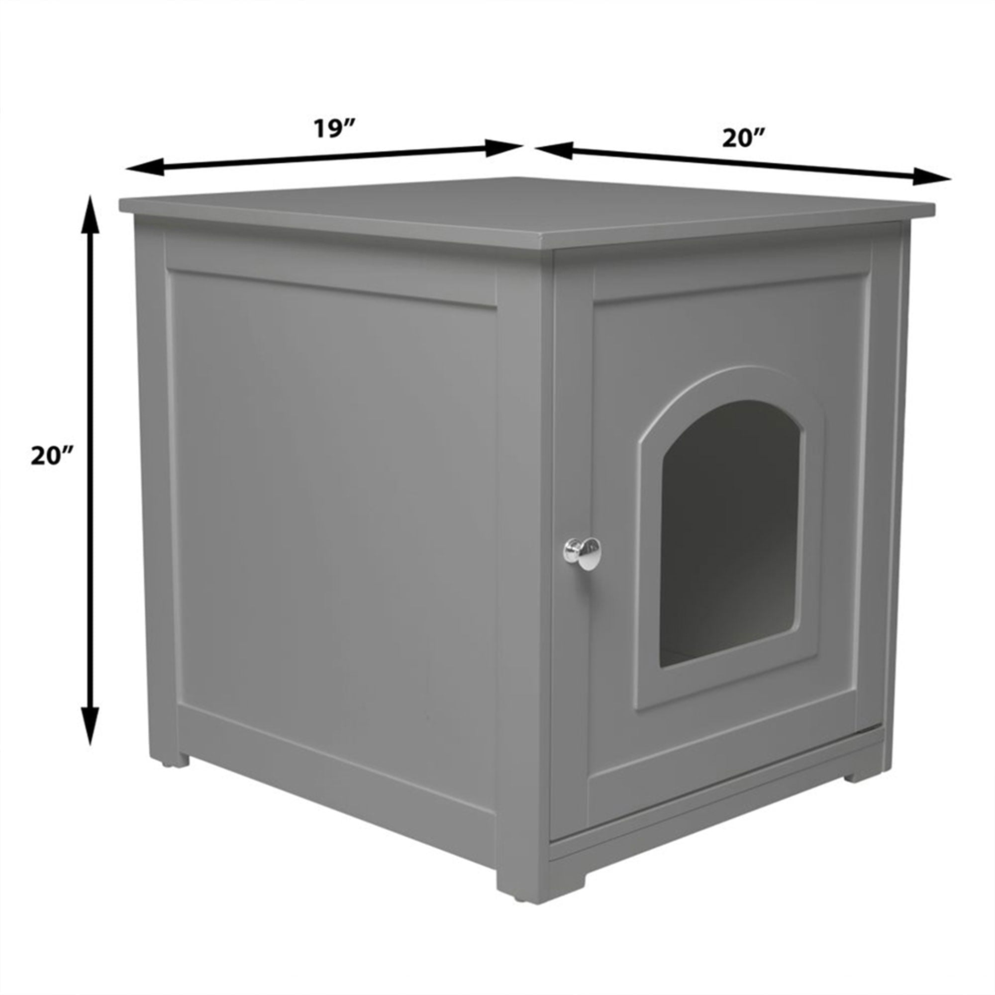 zoovilla Kitty Litter Loo Indoor Hidden Litter Box Enclosure Furniture， Gray