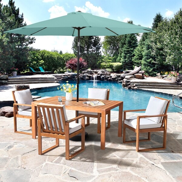 Weston Table with 4 Chairs and 10ft Auto Tilt Umbrella - 6 Piece Set - N/A -  - 37252528