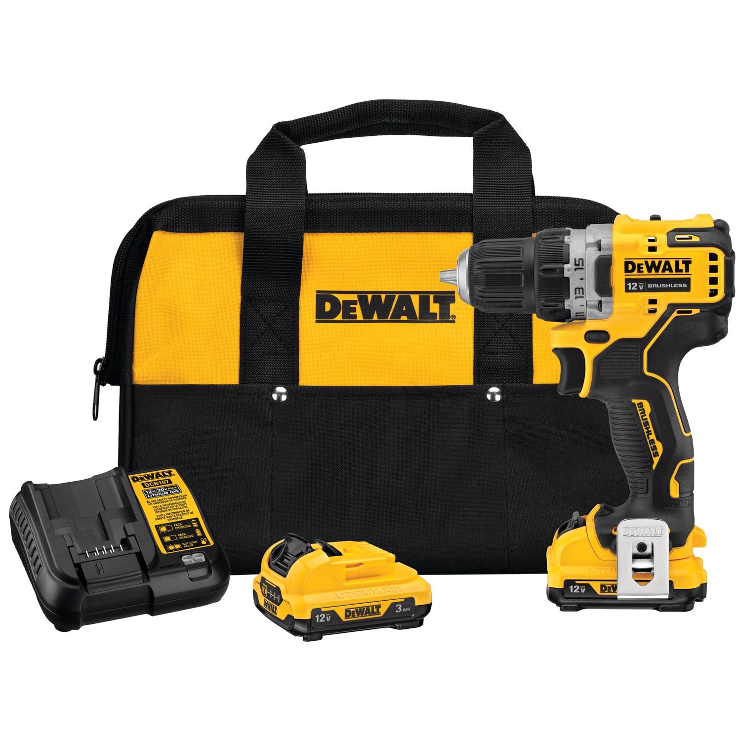 DW 12V MAX Xtreme 12 V 3/8 in. Brushless Cordless Drill/Driver Kit (Battery \u0026 Charger)