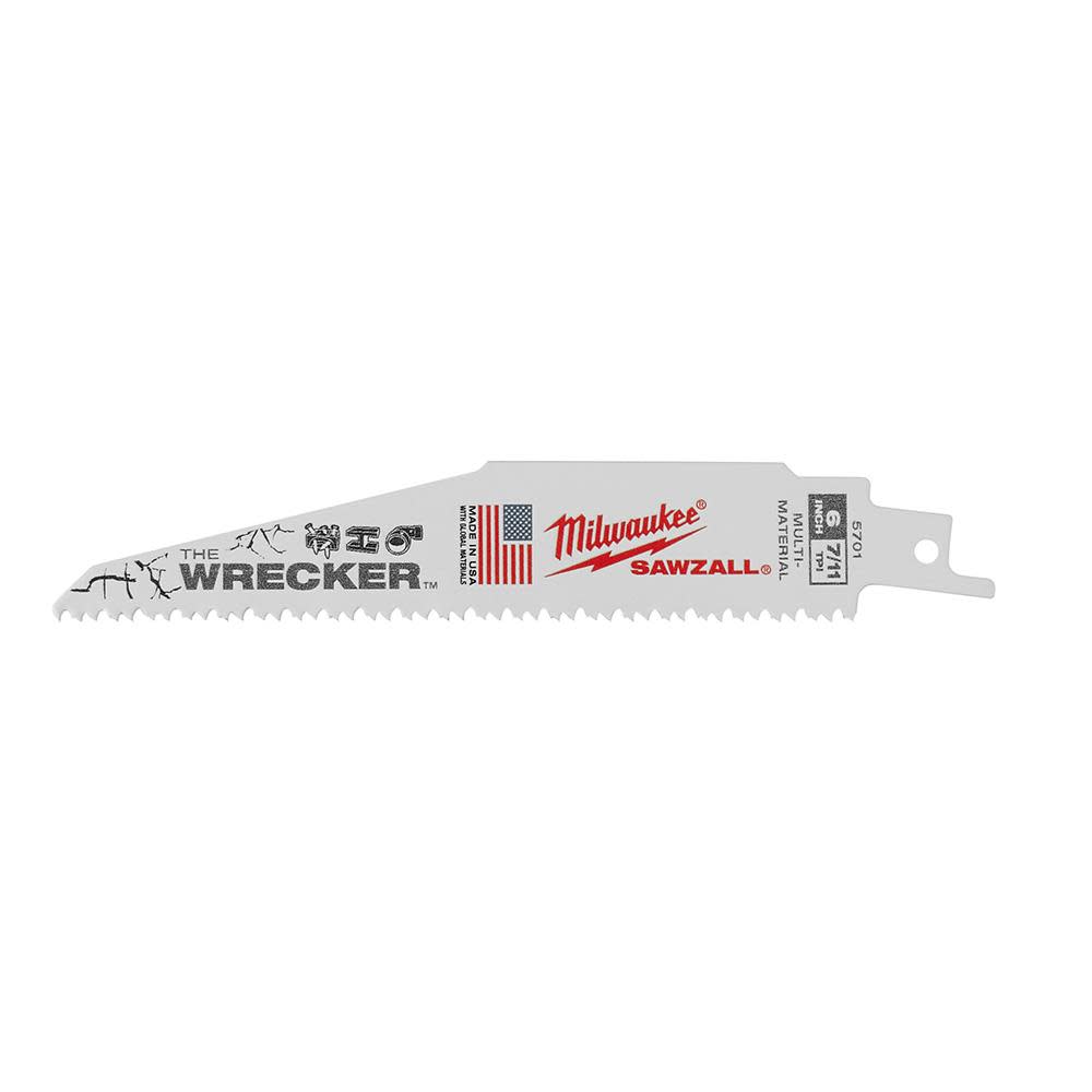 Milwaukee The Wrecker Multi-Material SAWZALL Blade 6 in. 7/11TPI 25PK 48-00-8701 from Milwaukee