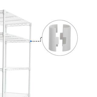 Tunearary OutdoorIndoor White Metal Plant Stand Shelves with Wheels (5-Tier) H1550ZP65925