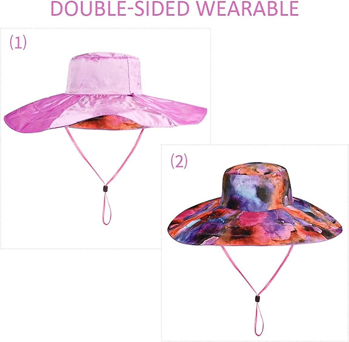 Outdoor Sun Hat Bucket Hats For Women， Foldable Sun Protection Wide Brim Sun Hats Beach Hat Quick-dry Upf 50+