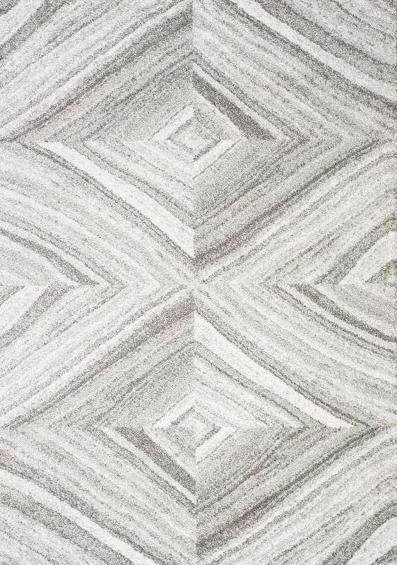 Sable 5 x 8 Gray and Cream Geometric Rug