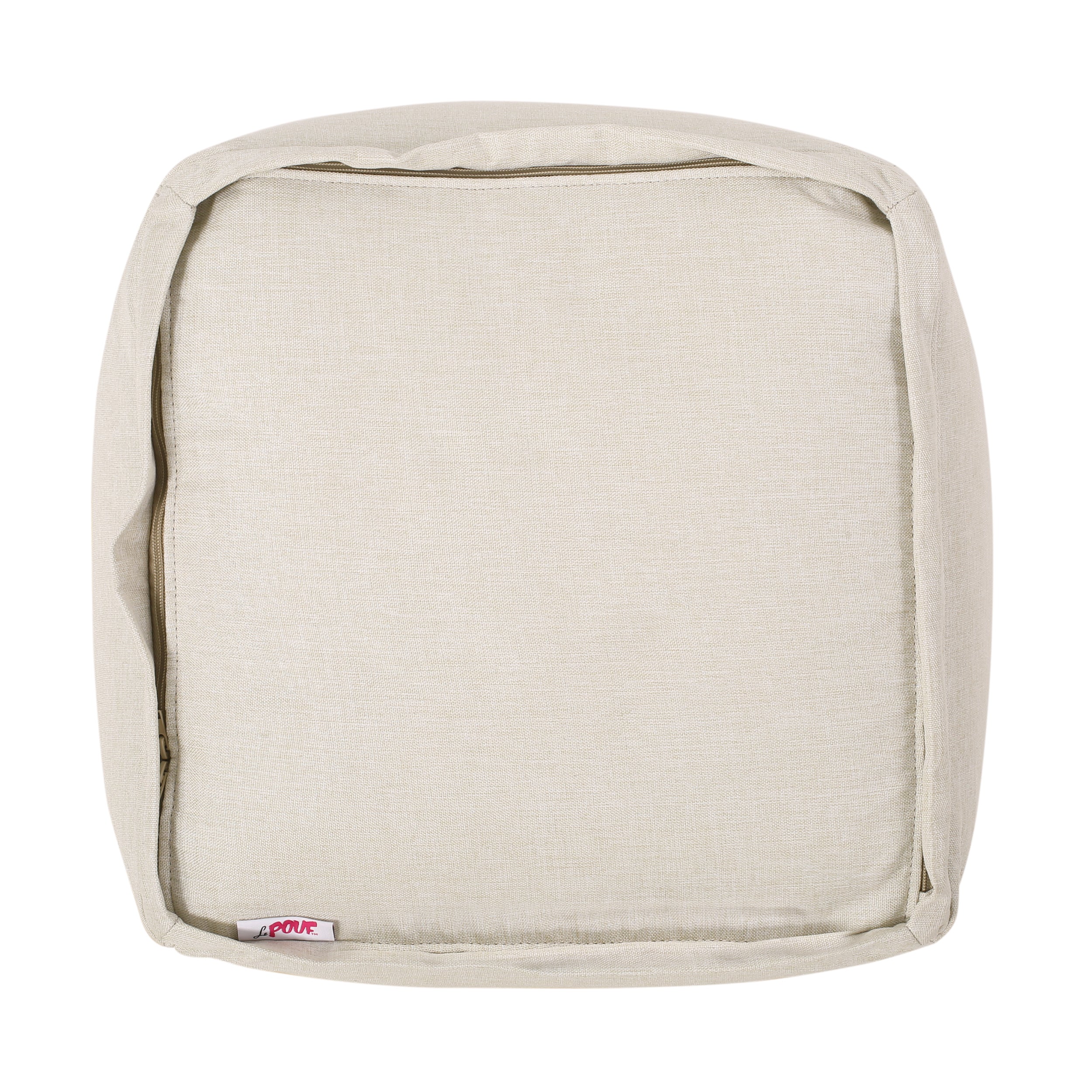 Punjab Tattnall Contemporary Two Tone Fabric Cube Pouf