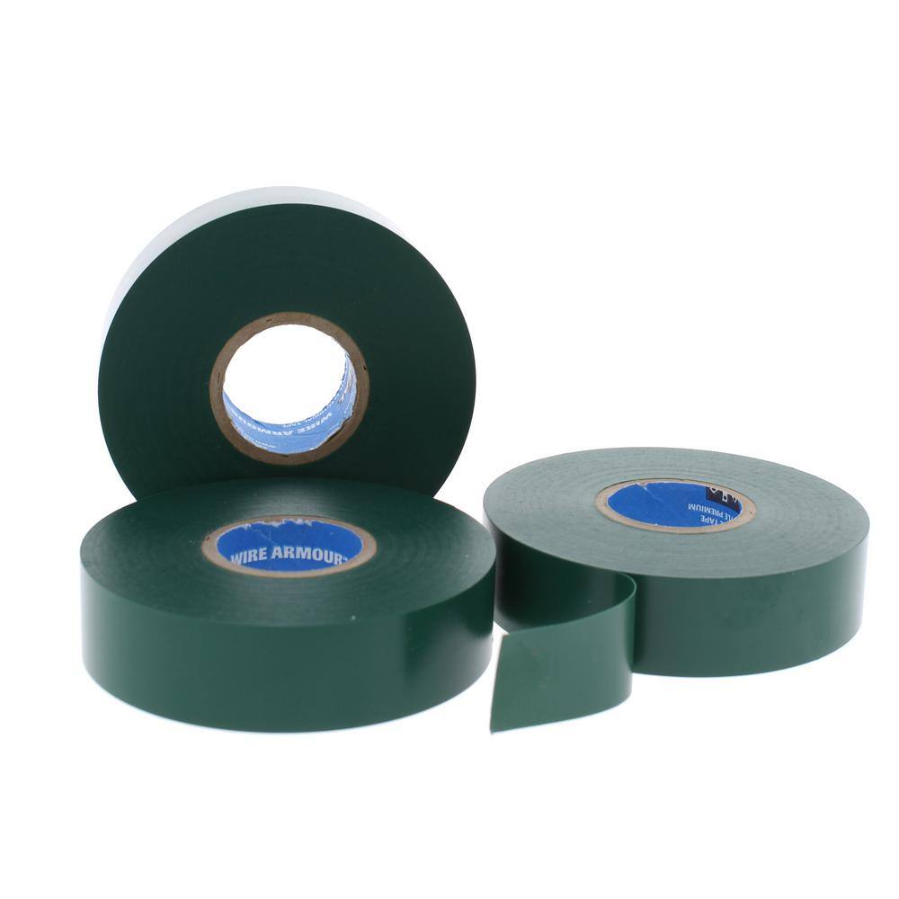 IDEAL Wire Armour 34 in. x 66 ft. Premium Vinyl Tape Green (10-Pack) 46-35-GRN-10PK