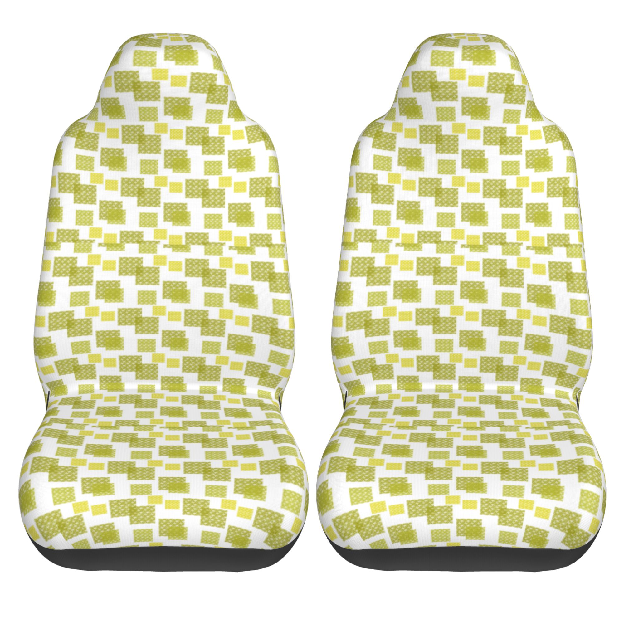 ZICANCN Car Seat Cover Green Rectangular Textured Pattern Car Front Seat Covers Protectors ， Automotive Seat Covers for Cars Trucks Suv