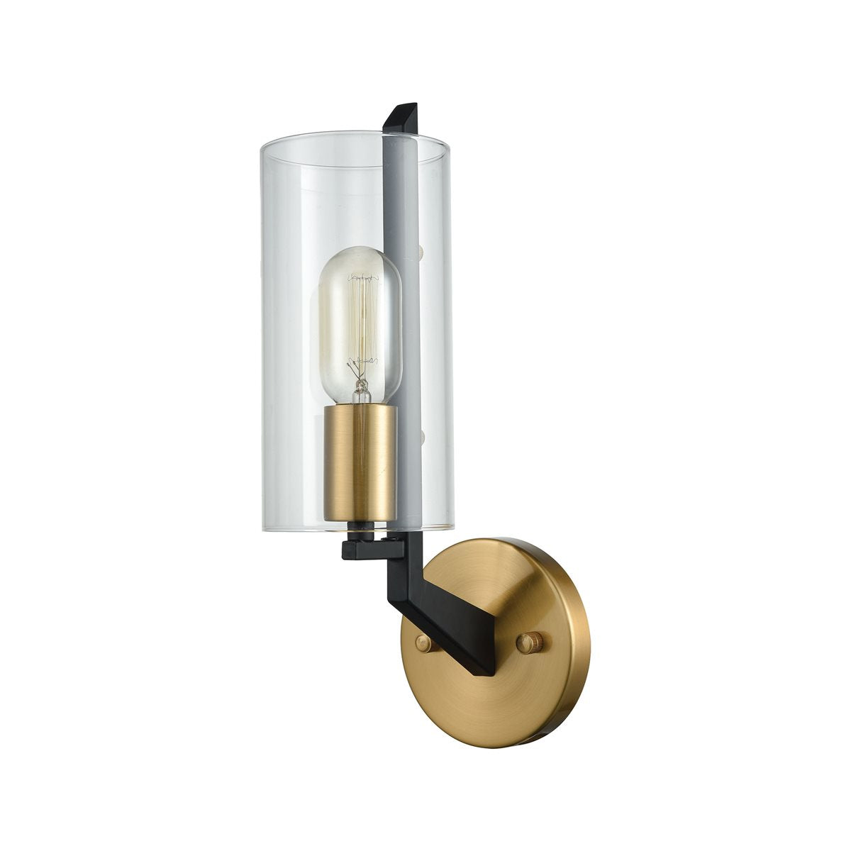 Blakeslee 1 Wall Sconce in Matte Black & Satin Brass design by BD Fine Lighting