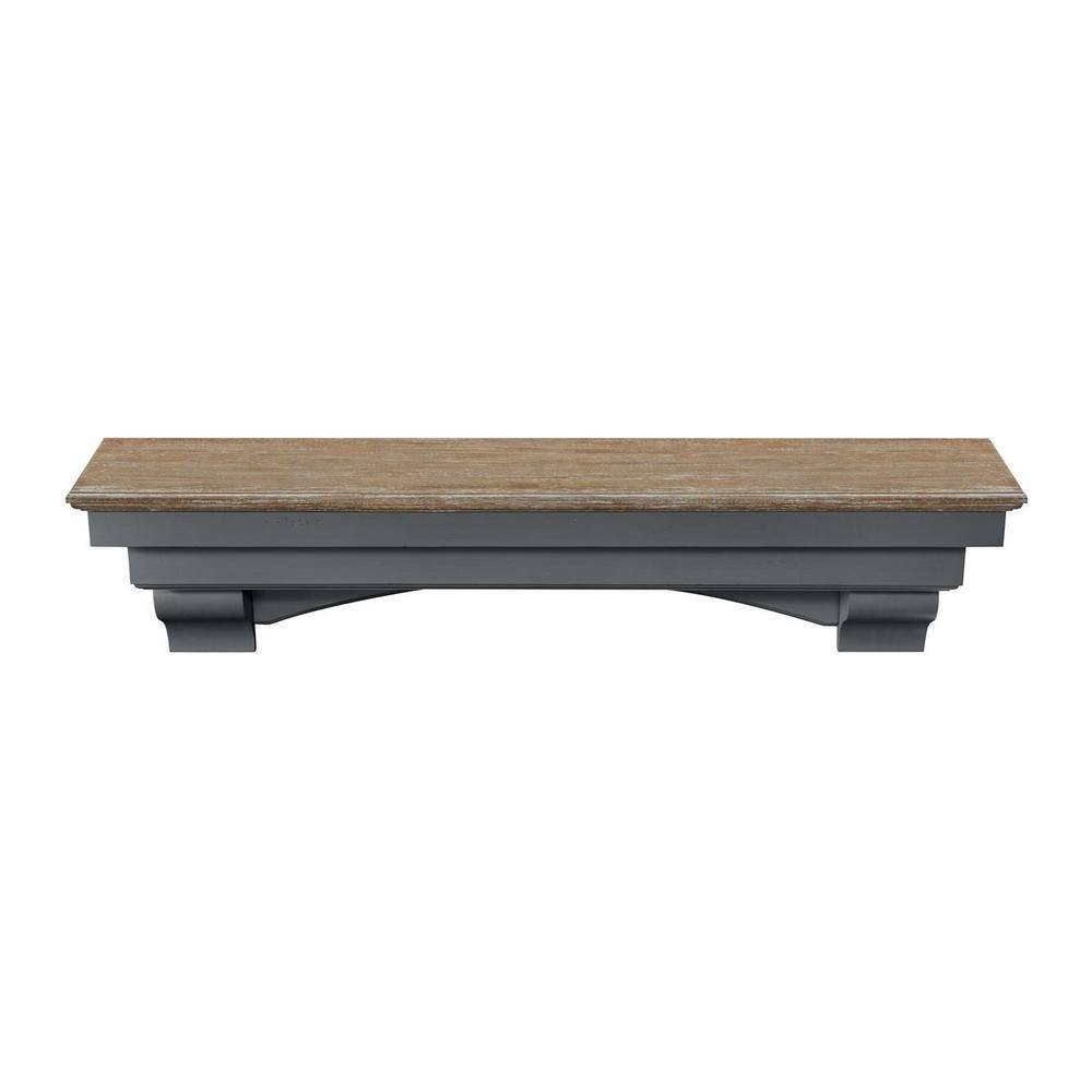 Pearl Mantels 4 ft. Patio Distressed Finish Cap-Shelf Mantel RPS6049927D